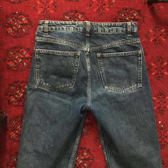 Straight leg button fly jeans in dark blue wash - Picture 5 of 8